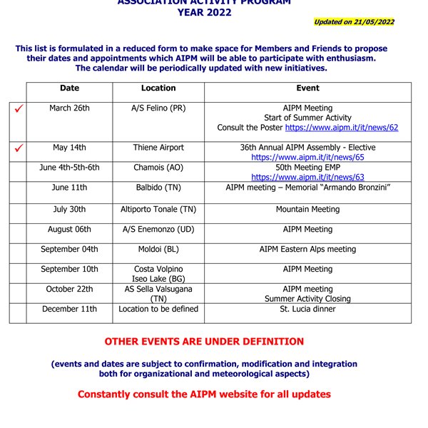 Association Activity Program 2022